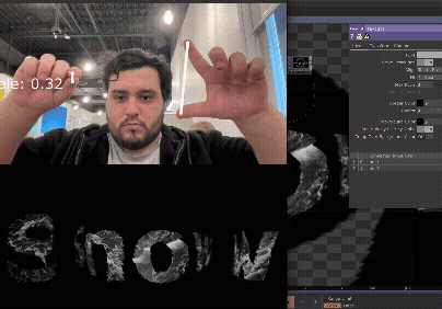 Here I was testing the gesture controls together to see if both could work. I also had my previous tests working so I could see how the scale and volume could work together, as well as seeing what the rotation range would be for the videos to properly swap.